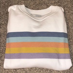 XL American Eagle Striped Boxy Sweatshirt